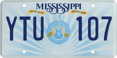 MS license plate YTU107