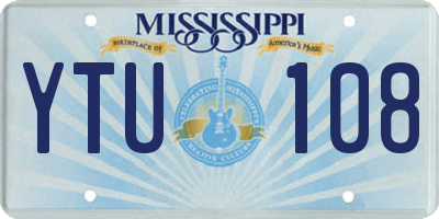 MS license plate YTU108