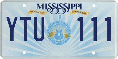 MS license plate YTU111