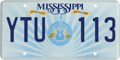 MS license plate YTU113