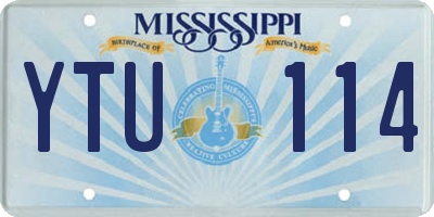 MS license plate YTU114