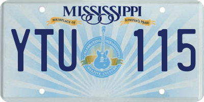 MS license plate YTU115