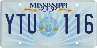 MS license plate YTU116