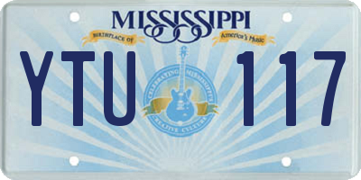 MS license plate YTU117