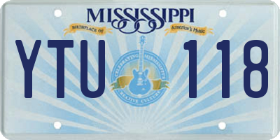 MS license plate YTU118