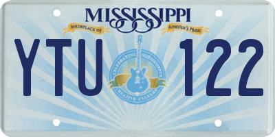 MS license plate YTU122