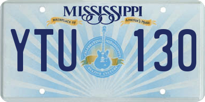 MS license plate YTU130