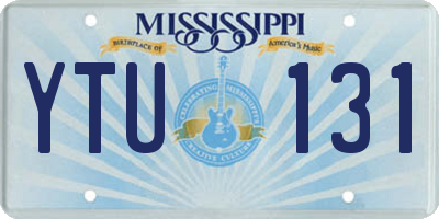 MS license plate YTU131