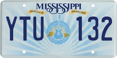 MS license plate YTU132