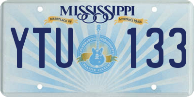 MS license plate YTU133