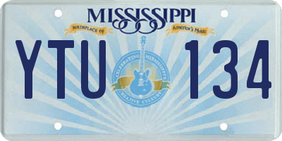 MS license plate YTU134