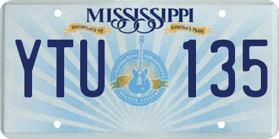 MS license plate YTU135