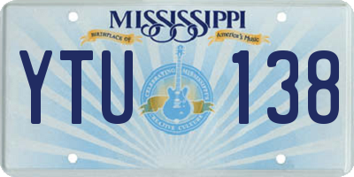 MS license plate YTU138