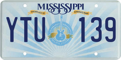 MS license plate YTU139