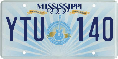 MS license plate YTU140