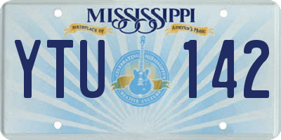 MS license plate YTU142
