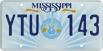 MS license plate YTU143