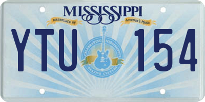 MS license plate YTU154