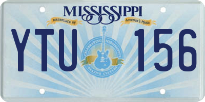 MS license plate YTU156