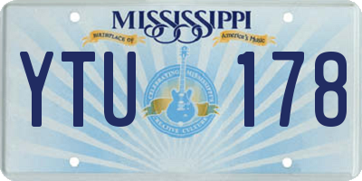 MS license plate YTU178