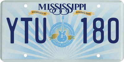 MS license plate YTU180