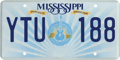 MS license plate YTU188