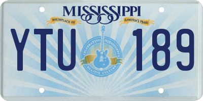 MS license plate YTU189