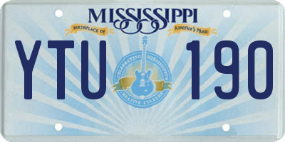 MS license plate YTU190