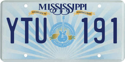 MS license plate YTU191
