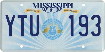MS license plate YTU193