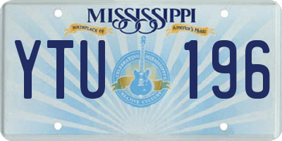 MS license plate YTU196