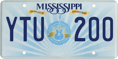 MS license plate YTU200