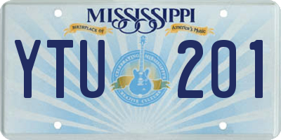 MS license plate YTU201