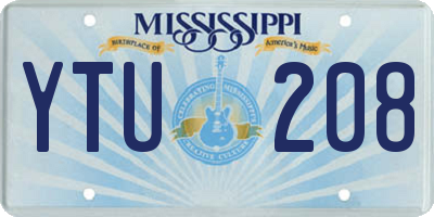 MS license plate YTU208
