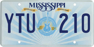 MS license plate YTU210