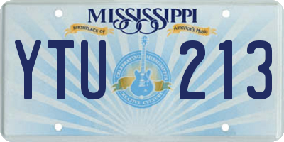 MS license plate YTU213