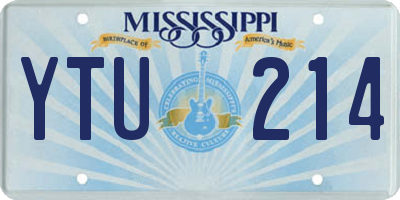 MS license plate YTU214