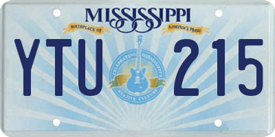 MS license plate YTU215