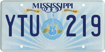 MS license plate YTU219
