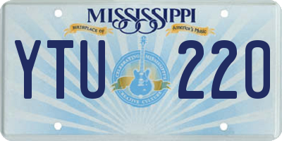 MS license plate YTU220