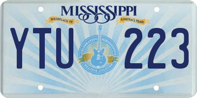 MS license plate YTU223