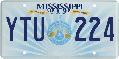 MS license plate YTU224