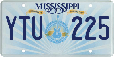 MS license plate YTU225