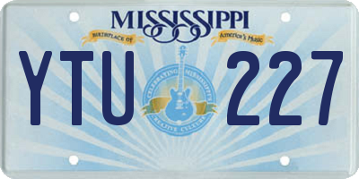 MS license plate YTU227