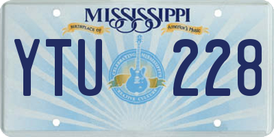 MS license plate YTU228
