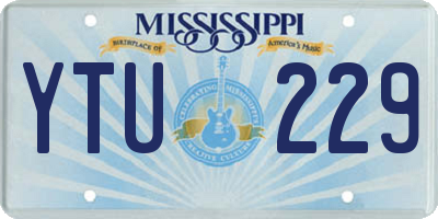 MS license plate YTU229