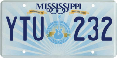 MS license plate YTU232