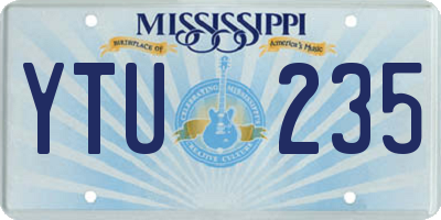 MS license plate YTU235