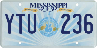 MS license plate YTU236