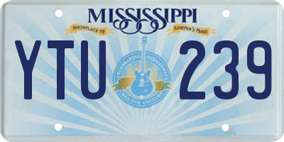 MS license plate YTU239